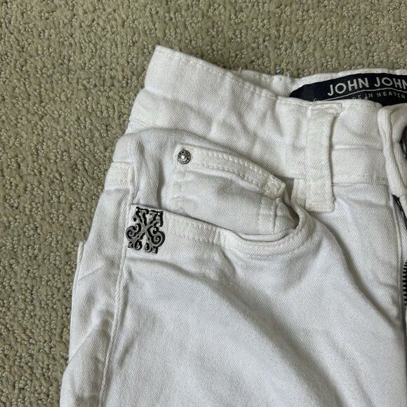 John John Womens White Skinny Jeans Tight Pants High Waist Brazil Petite Size 22 - Picture 6 of 10